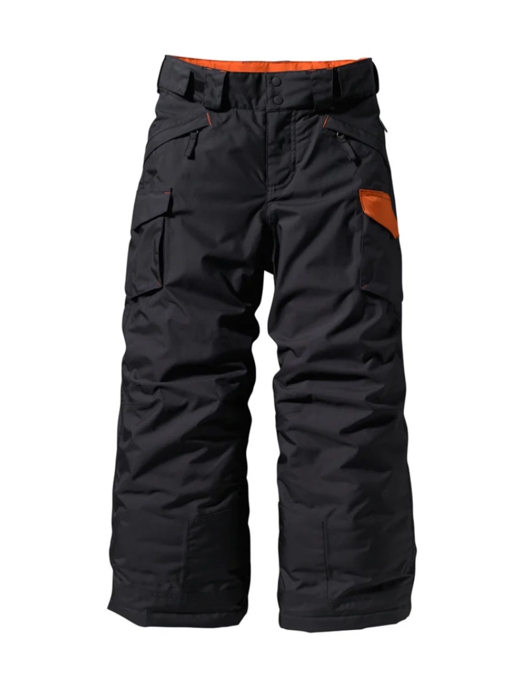 Kids patagonia black Go Snow Pants with Orange Trim